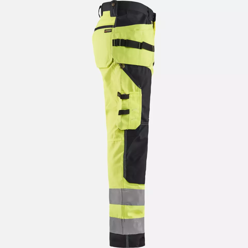 Blaklader 156818113399, High Vis Craftsman Work Trousers, Yellow/Black, image 2, gallery thumbnail