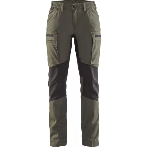 Blaklader Ladies Stretch Work Trousers, Army Green/Black