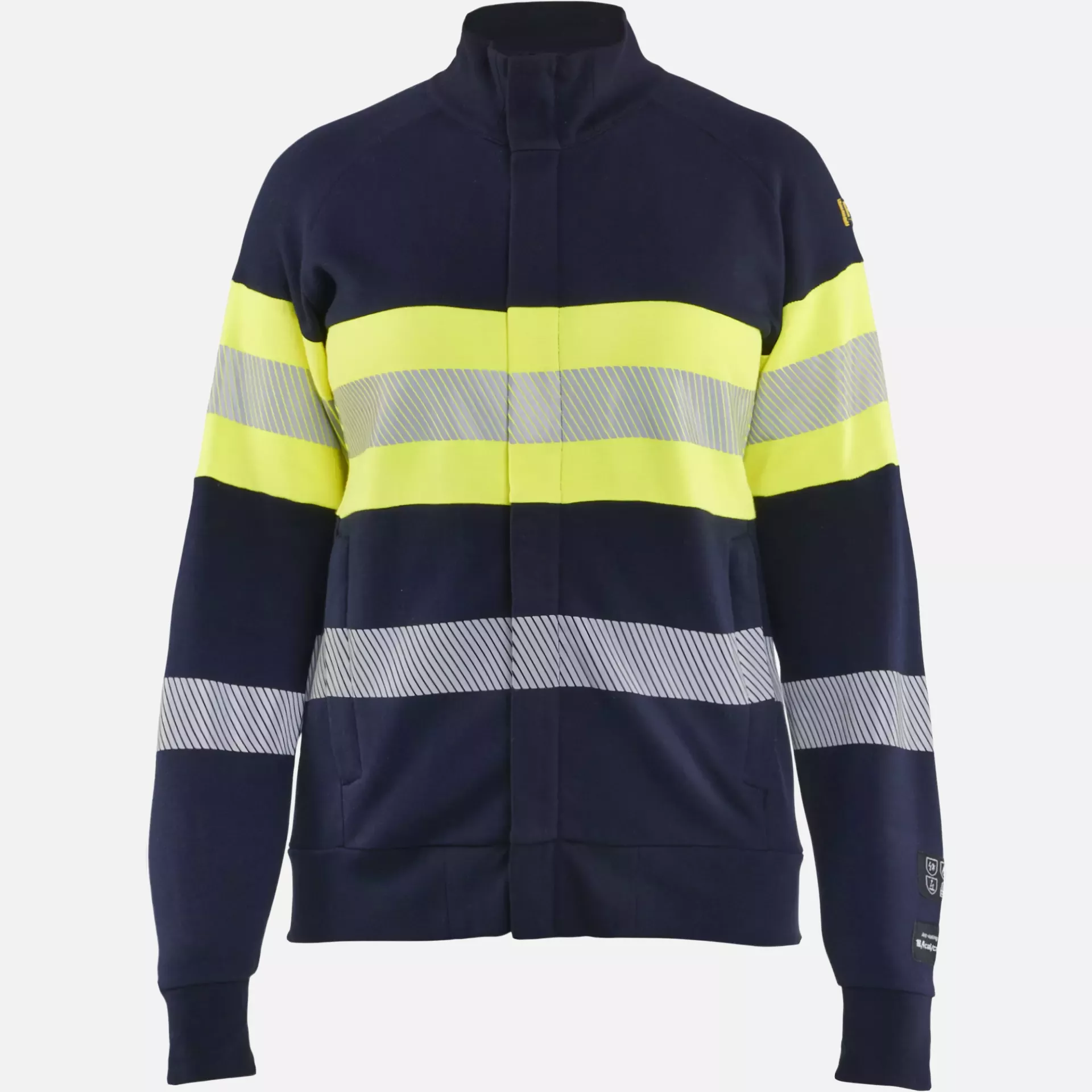 Blaklader 347217628933, Ladies Multinorm High Vis Sweatshirt with Zipper, Navy/Yellow, image 1
