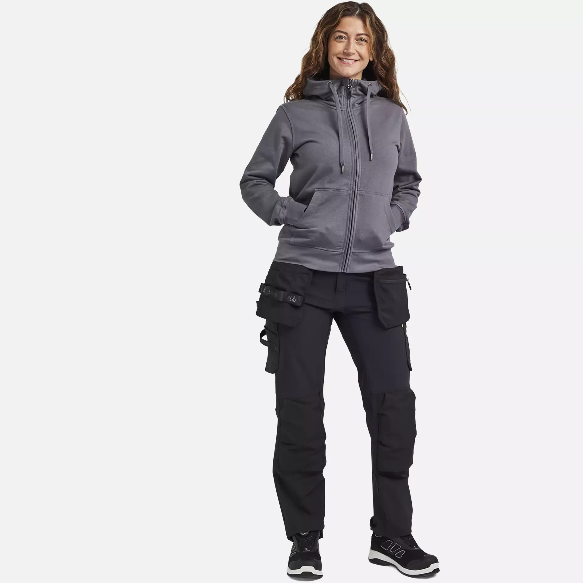 Blaklader 339511589600, Ladies Zip Hoodie, Mid Grey, image 5