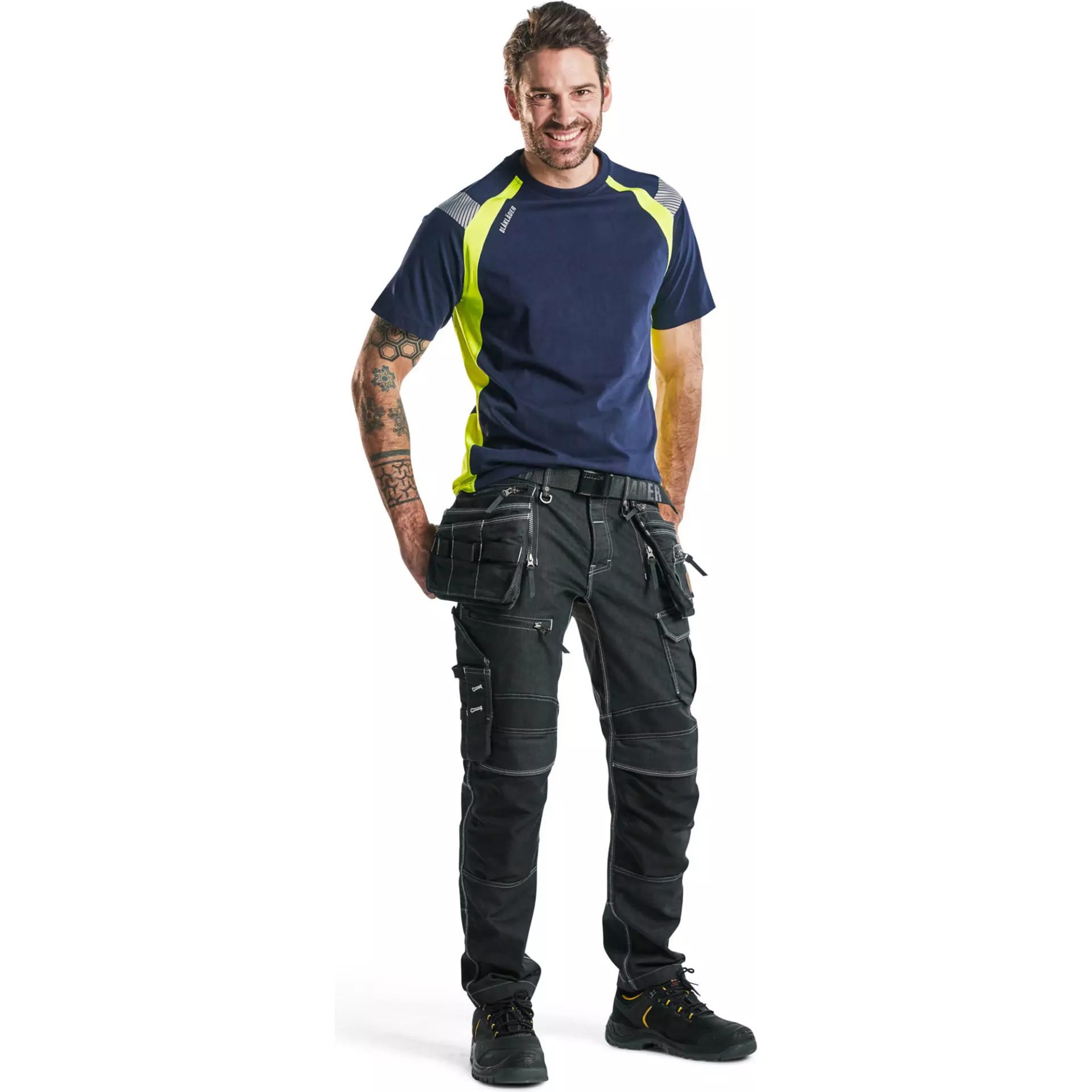 Blaklader 333210308833, T-Shirt, Marineblau/Gelb, image 5