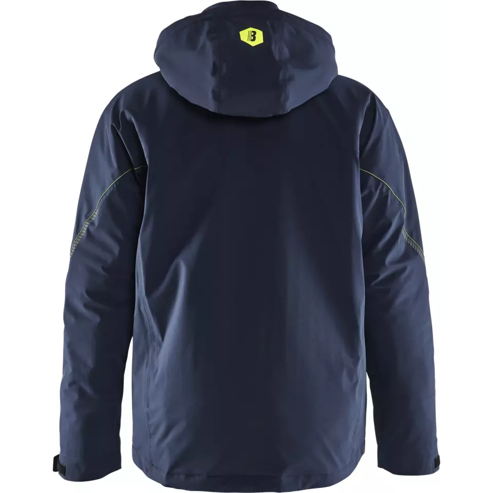 Blaklader 448419178633, Lined Lightweight Stretch Winter Jacket, Dark Navy Blue/Yellow, image 4, gallery thumbnail