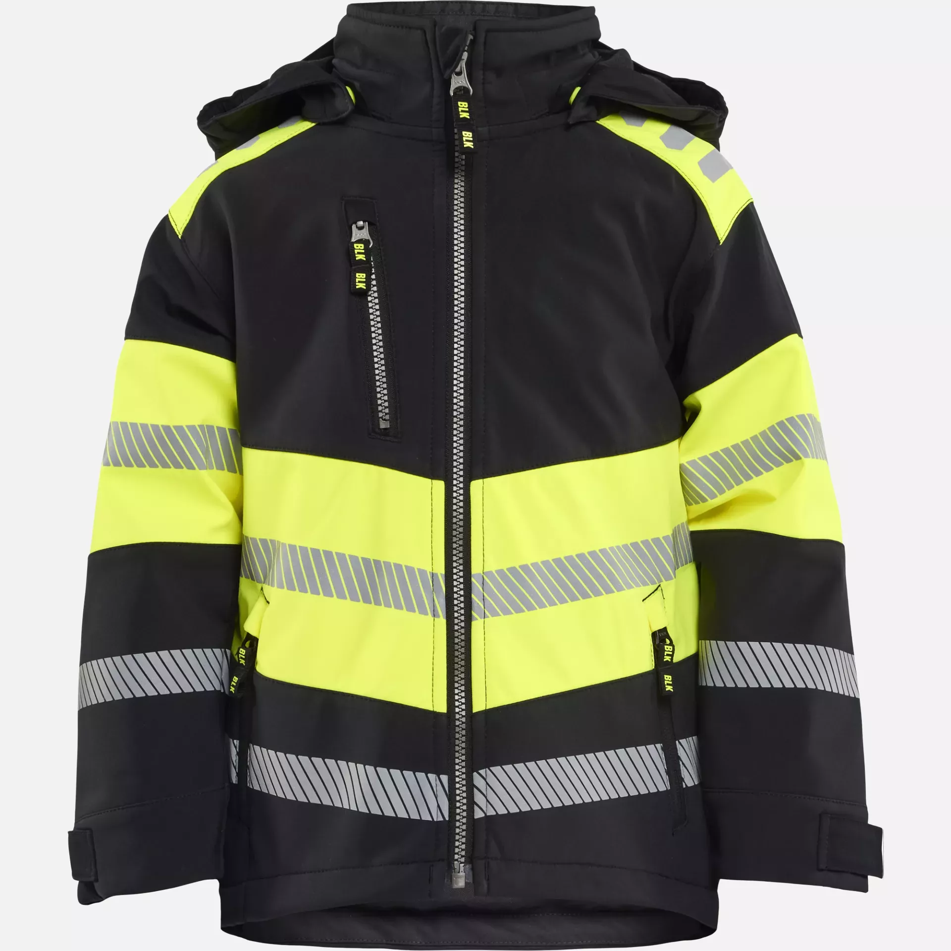 Blaklader 521125139933, Kids Softshell Jacket, Black/High Vis Yellow, image 1