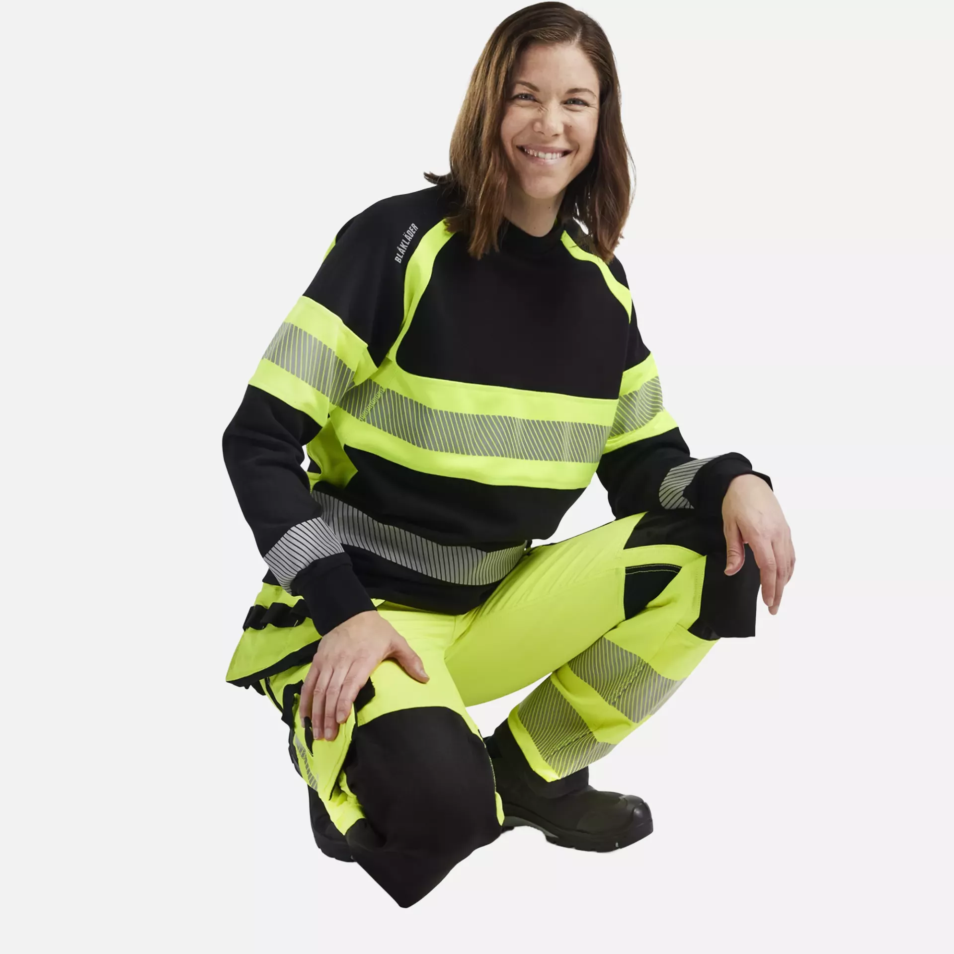 Blaklader 719716423399, High Vis Women's 4-Way Stretch Work Trousers, Yellow/Black, image 6