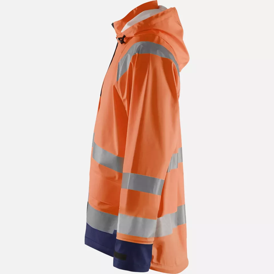 Blaklader 432320005389, High Vis Rain Jacket, Orange/Navy Blue, image 3, gallery thumbnail