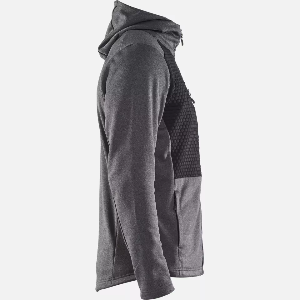 Blaklader 354025339991, Hooded Sweatshirt with Zip, Black Melange, image 2, gallery thumbnail