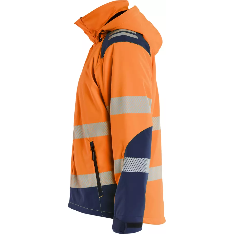 Blåkläder 440025135389, Lined Lightweight High Vis Softshell Winter Jacket, Orange/Navy, image 3, gallery thumbnail