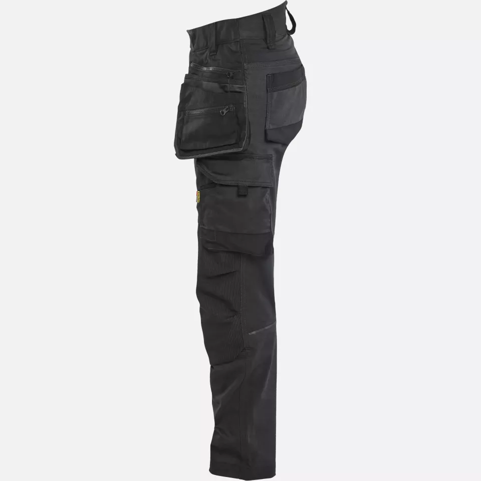 Blaklader 717011499999, STRIKER Ladies Stretch Craftsman Work Trousers, Black/Black, image 2, gallery thumbnail