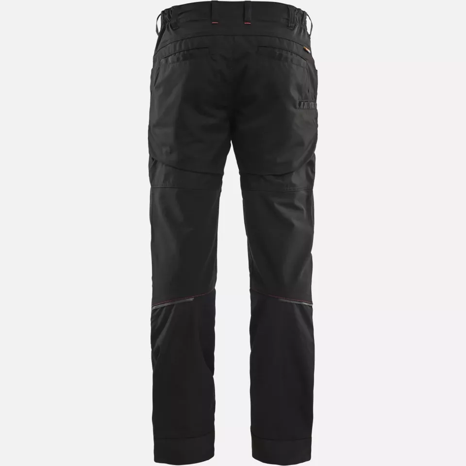 Blaklader 145618459956, Stretch Work Trousers, Black/Red, image 4, gallery thumbnail
