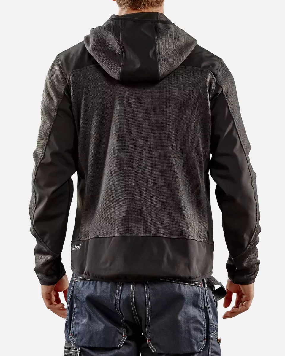 Blaklader 493021179799, Softshell Knitted Jacket, Dark Grey/Black, image 6, gallery thumbnail