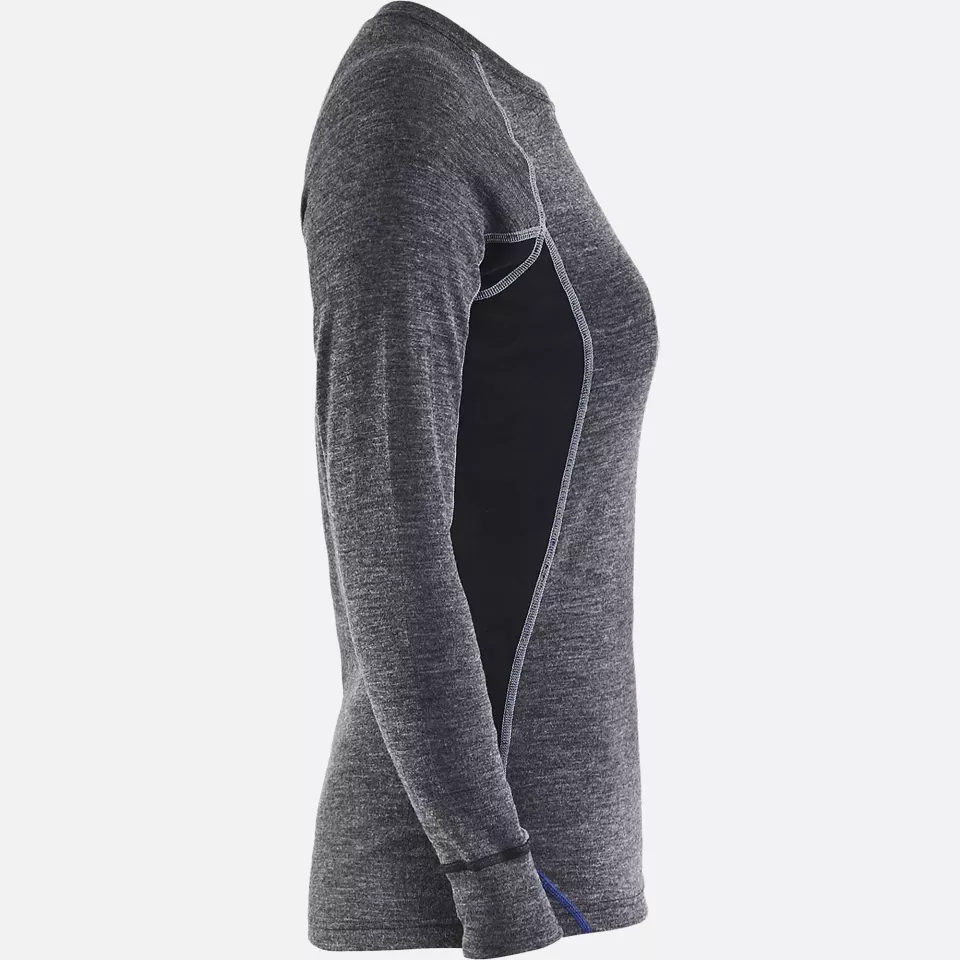 Blaklader 720017329699, Women's Merino Wool Warm Undershirt, Medium Grey/Black, image 2, gallery thumbnail
