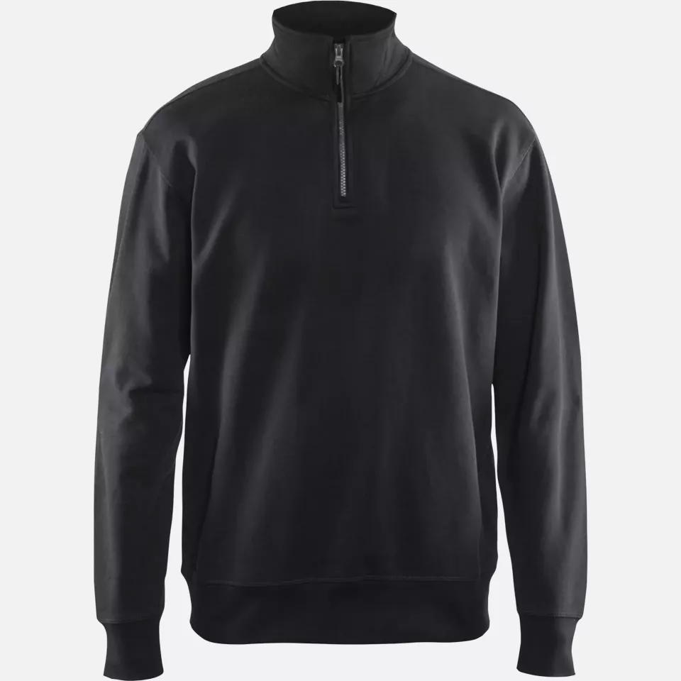Blaklader 336911589900, Half Zip Sweatshirt, Black, image 1, gallery thumbnail