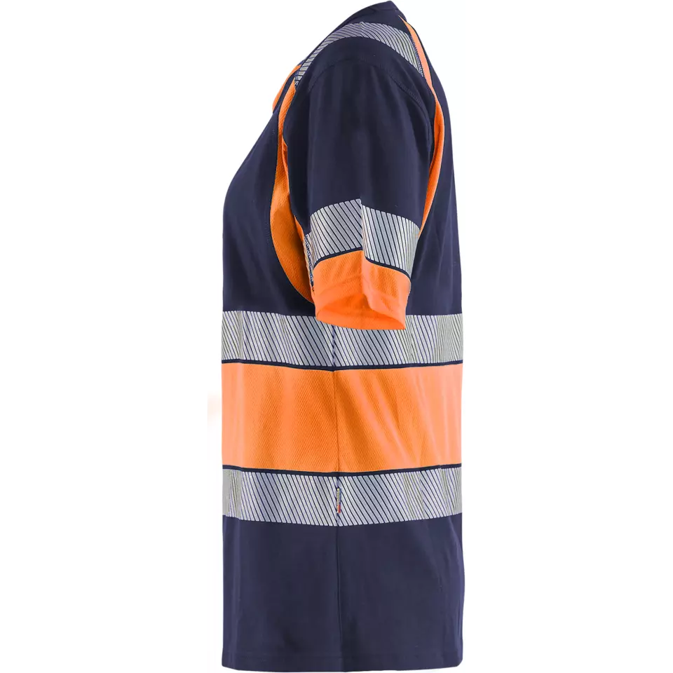 Blåkläder 341010308853, High Vis Ladies T-Shirt, Navy Blue/Orange, image 3, gallery thumbnail