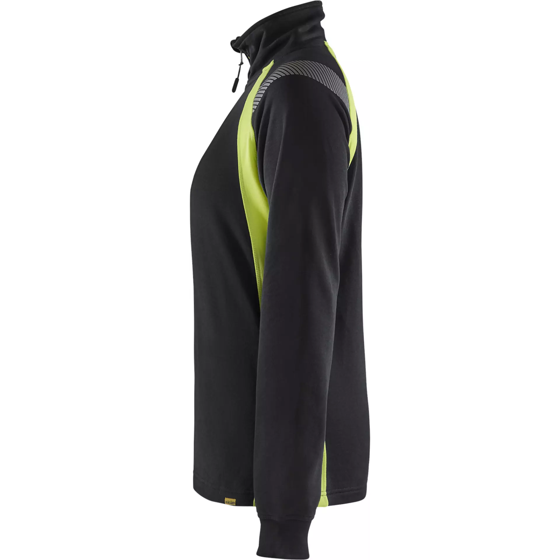 Blaklader 340311589933, Ladies Half Zip Sweatshirt, Black/Yellow, image 3