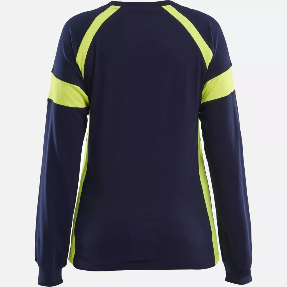 Blaklader 352110308833, High Vis Women's Long Sleeve T-Shirt, Navy Blue/Yellow, image 4, gallery thumbnail