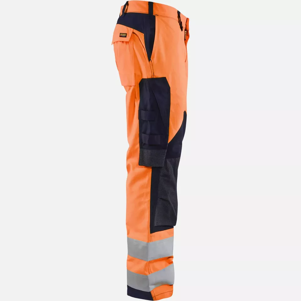 Blaklader 158815135389, Multinorm Work Trousers, Orange/Navy Blue, image 2, gallery thumbnail