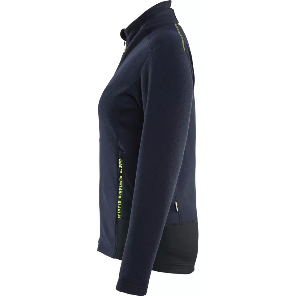Blaklader 476610108633, Damen Microfleece-Jacke, Dunkel Marineblau/Gelb, image 3, gallery thumbnail