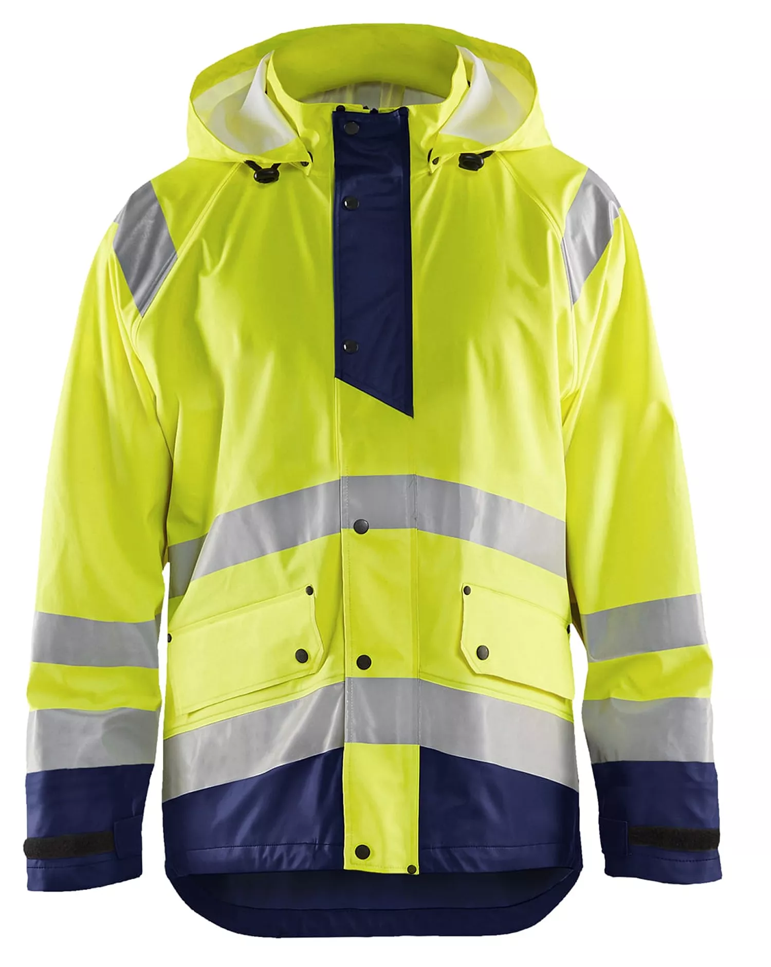 Blaklader 432320003389, High Vis Rain Jacket, Yellow/Navy Blue