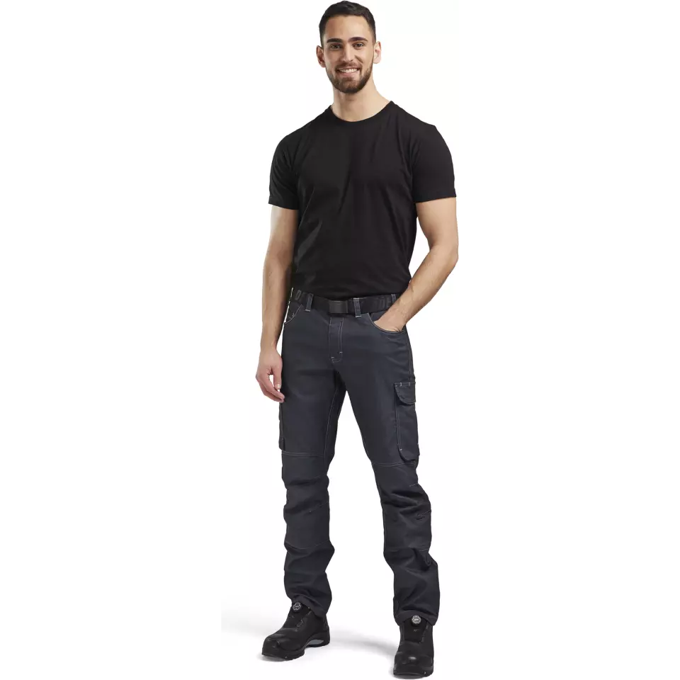 Blaklader 143911418900, Stretch Denim Work Trousers, Navy Blue, image 5, gallery thumbnail