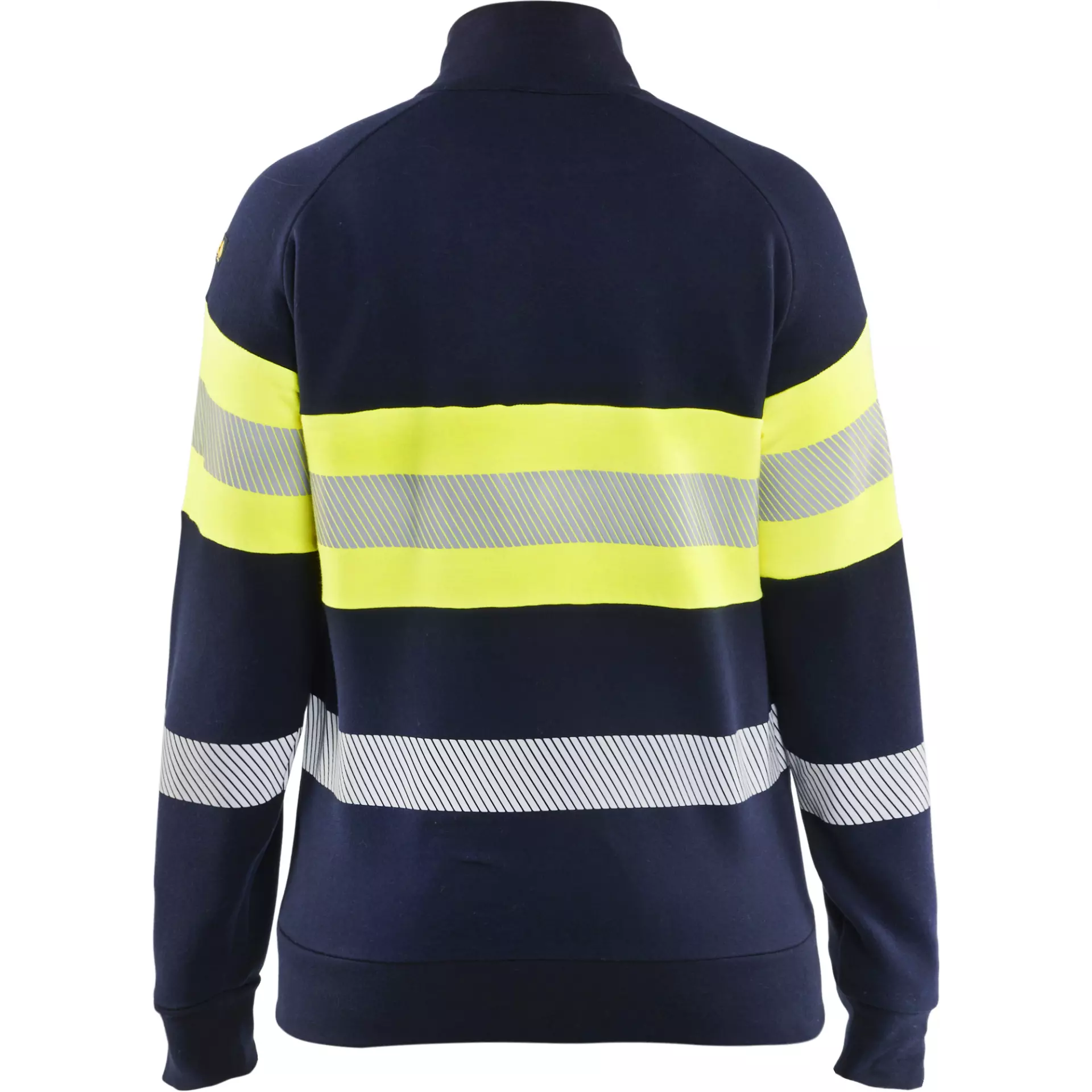 Blåkläder 347217628933, Ladies Multinorm high vis sweatshirt with zipper, navy blue/ yellow, image 4