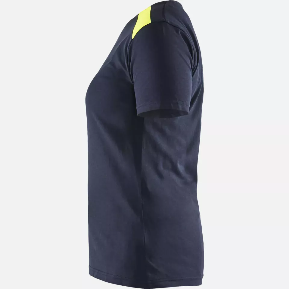 Blaklader 347910428633, Ladies T-Shirt, Dark Navy/Yellow, image 3, gallery thumbnail