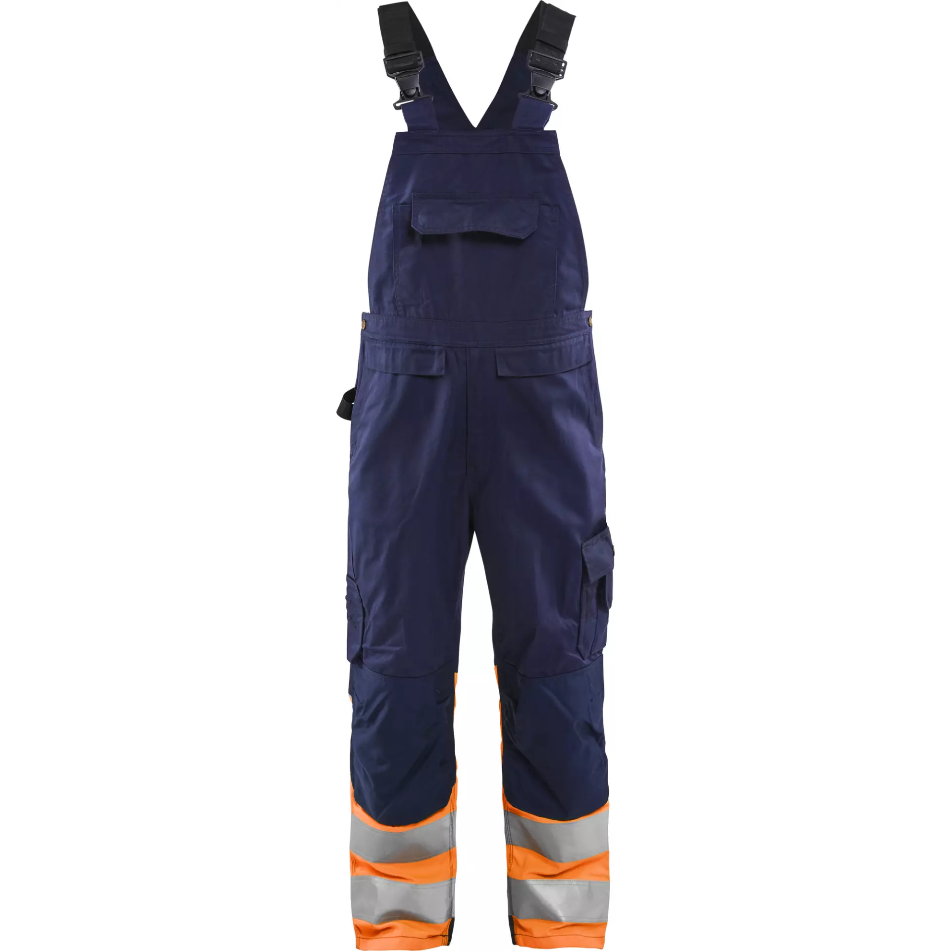 Blaklader 266218008953, High Vis Bib and Brace, Navy/Orange