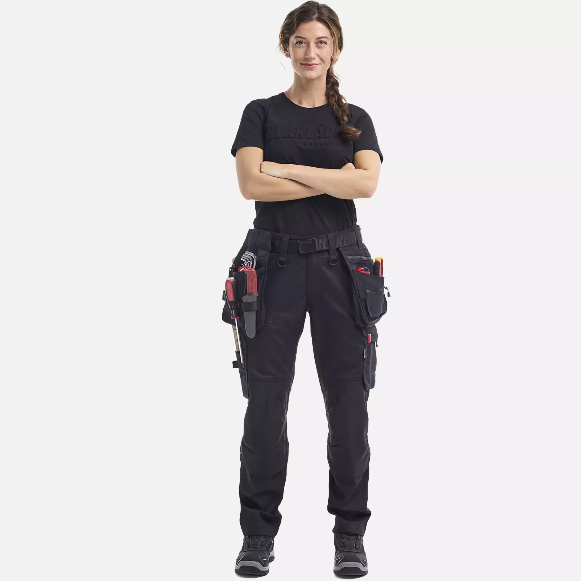 Blaklader 717011499999, STRIKER Ladies Stretch Craftsman Work Trousers, Black/Black, image 4