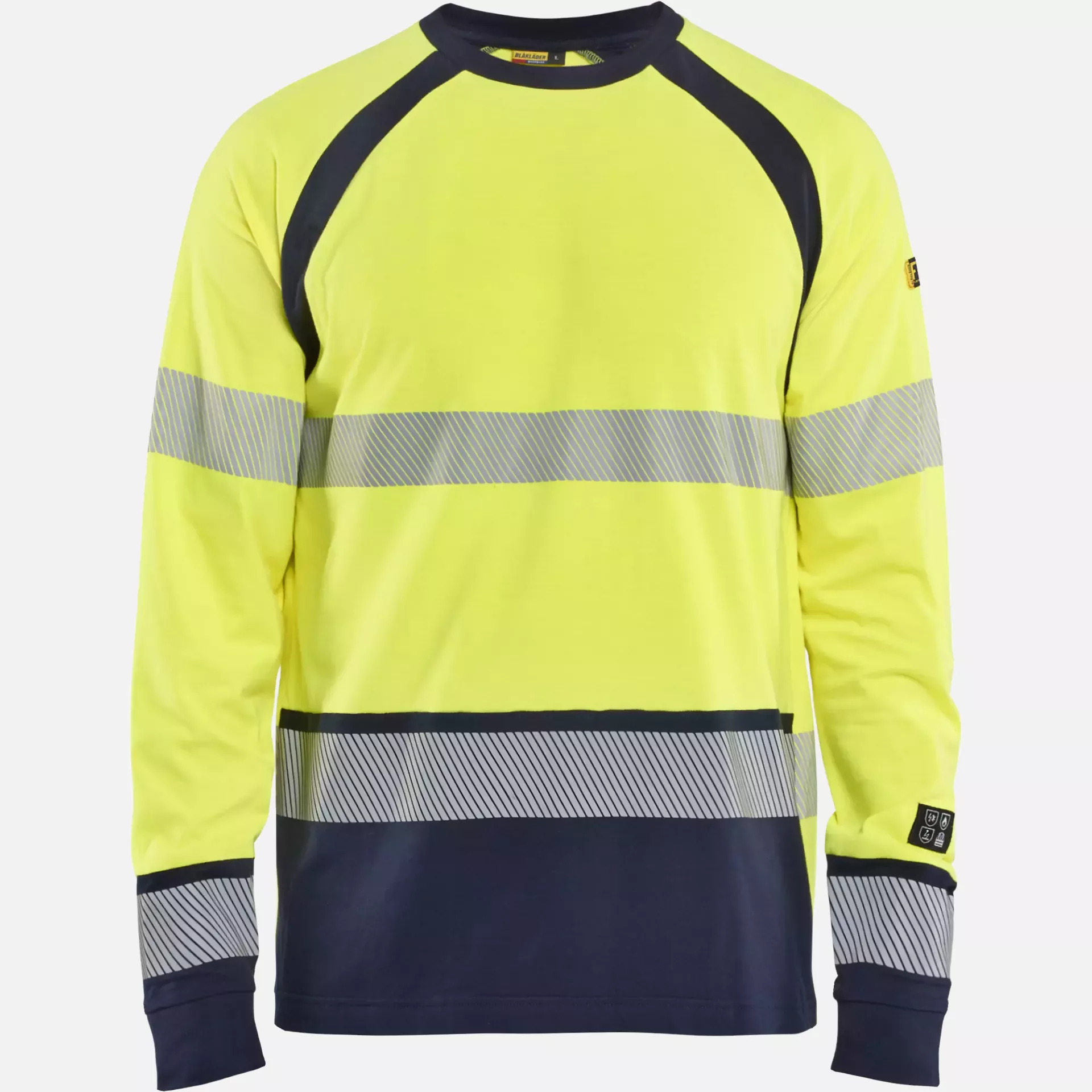 Blaklader 343617373389, Multinorm Long Sleeve T-Shirt, Yellow/Navy Blue, image 1