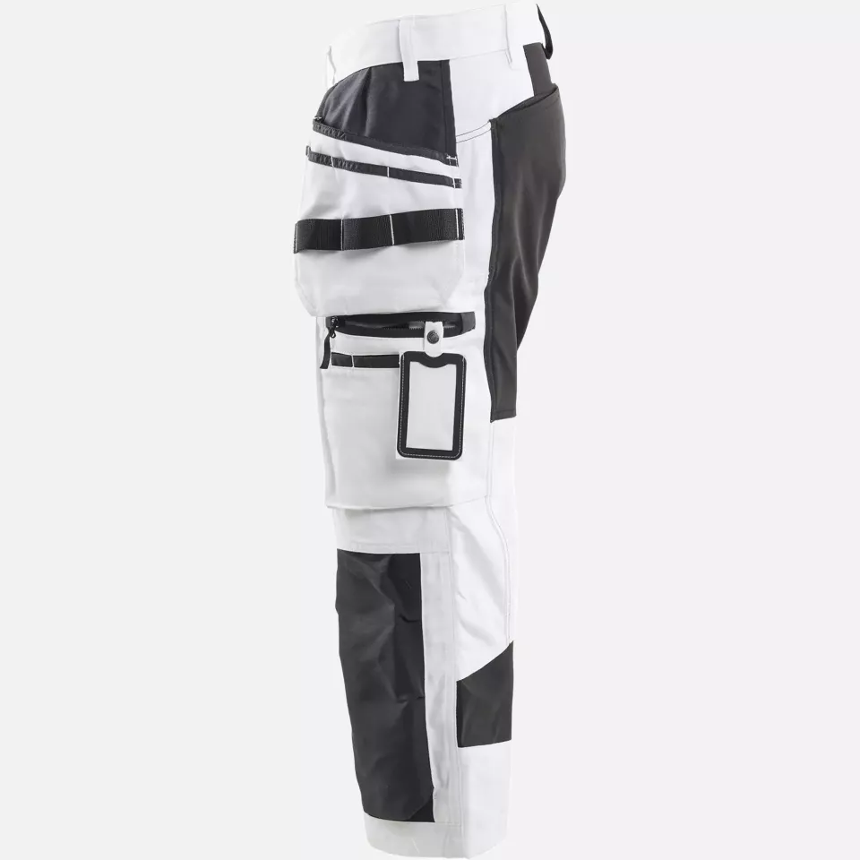 Blaklader 191213101099, Painter Pirate Stretch Shorts, White/Black, image 3, gallery thumbnail