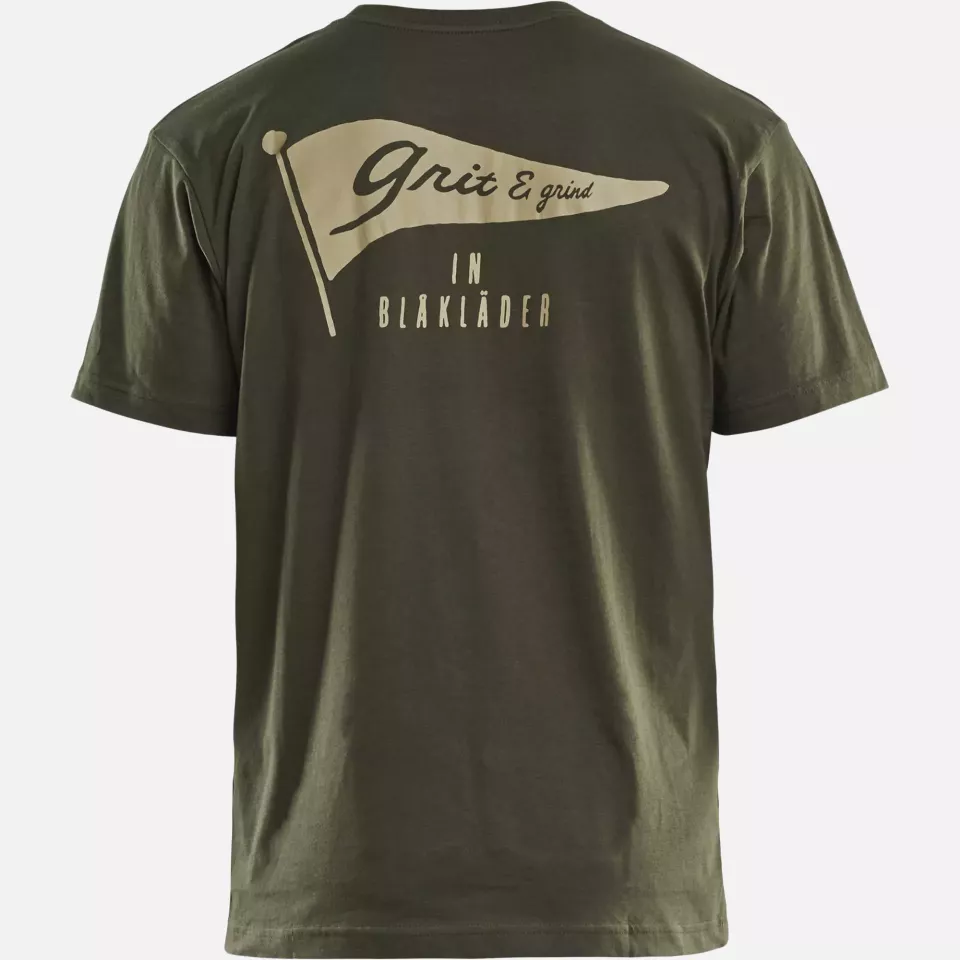 Blaklader 942010424209, Grit Flag T-Shirt, Forest Green, image 4, gallery thumbnail