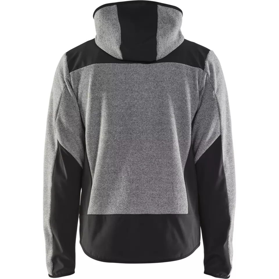 Blåkläder 594025369099, Softshell Knit Jacket, Grey Melange/Black, image 4, gallery thumbnail