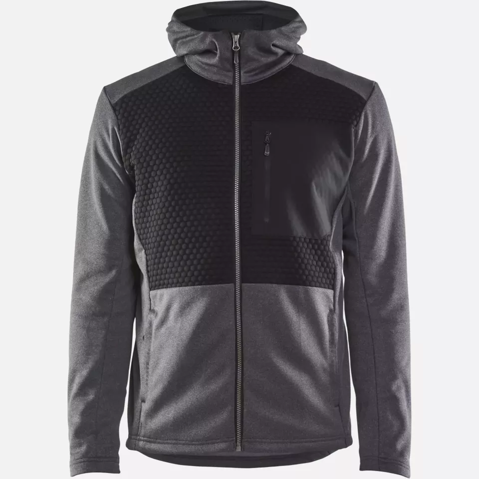 Blaklader 354025339991, Hooded Sweatshirt with Zip, Black Melange, image 1, gallery thumbnail