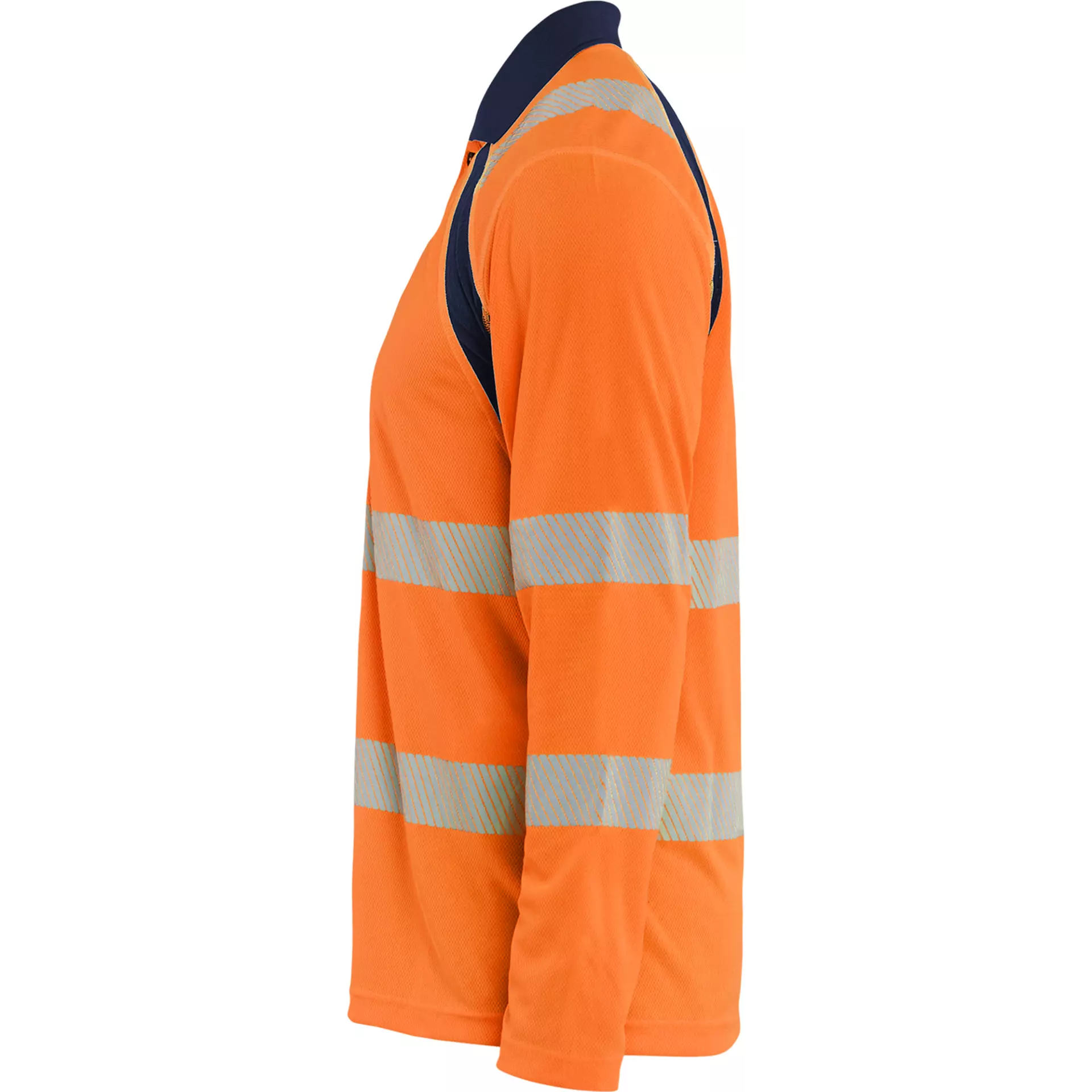 Blaklader 359810135389, High Vis UV Protection Long Sleeve Polo Shirt, Orange/Navy Blue, image 3
