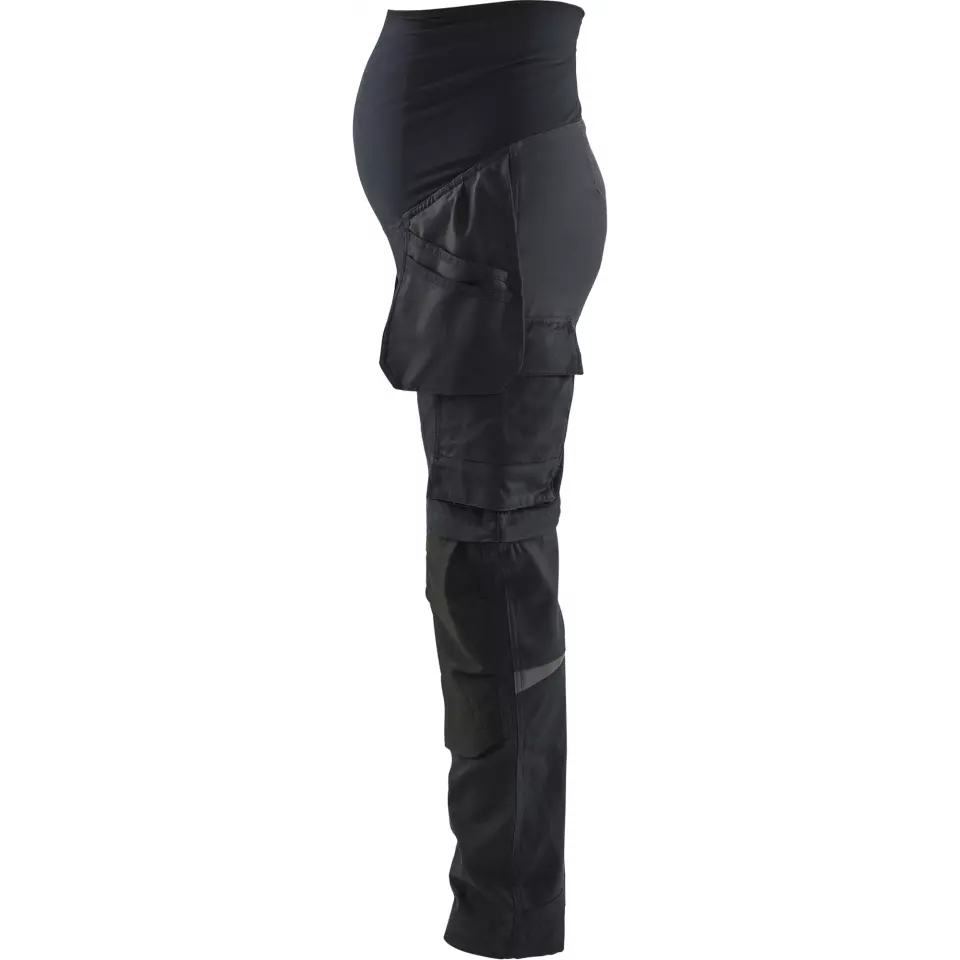 Blåkläder 710313449900, Zip-Off Craftsman Maternity Trousers, Black, image 3, gallery thumbnail