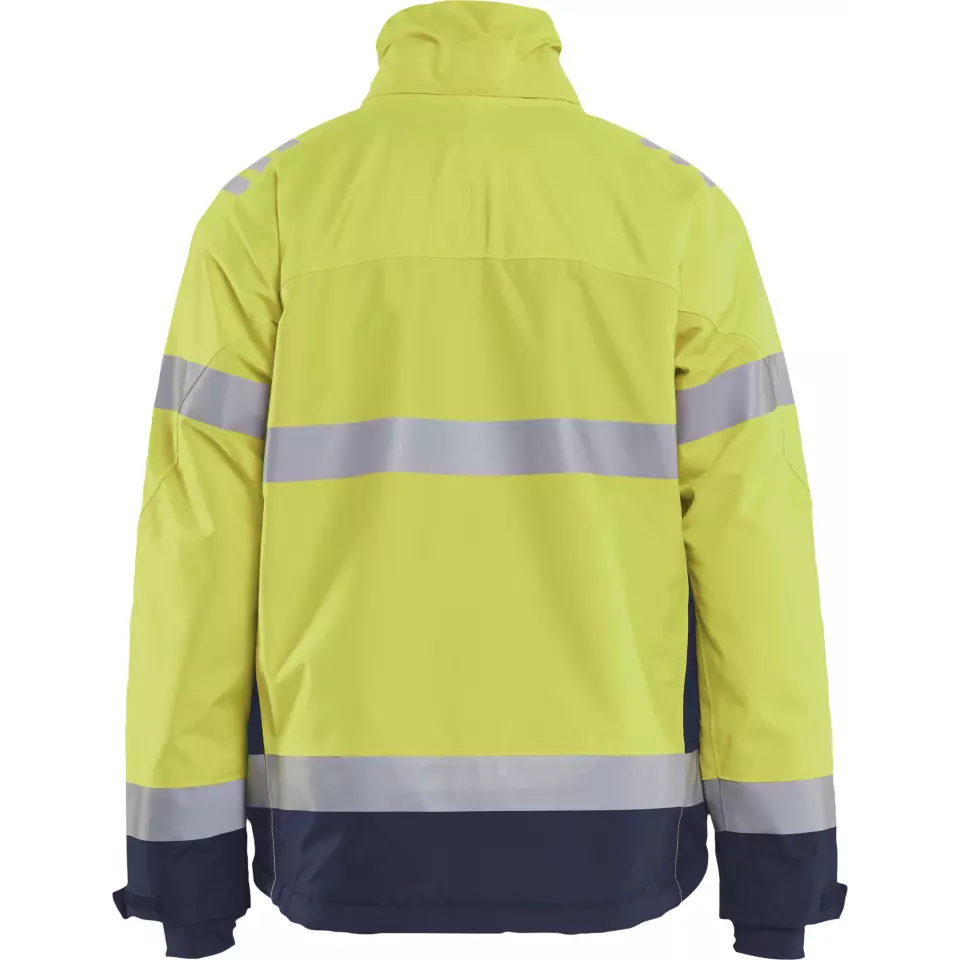 Blaklader 478019773389, High Vis Lined Lightweight Winter Jacket, Yellow/Navy Blue, image 4, gallery thumbnail