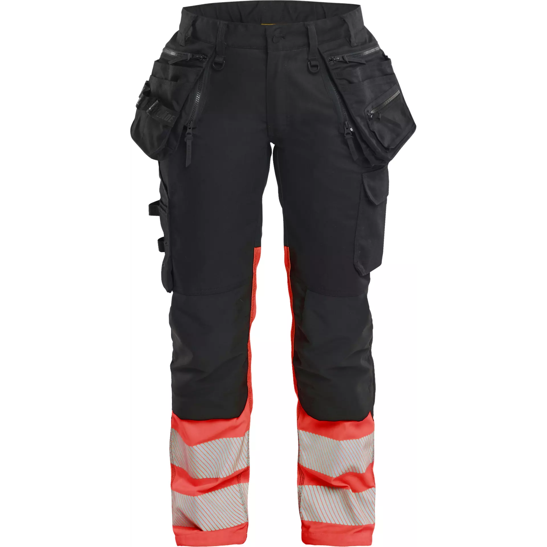 Blaklader 703011499955, High Vis Ladies Stretch Trousers, Black/High Vis Red