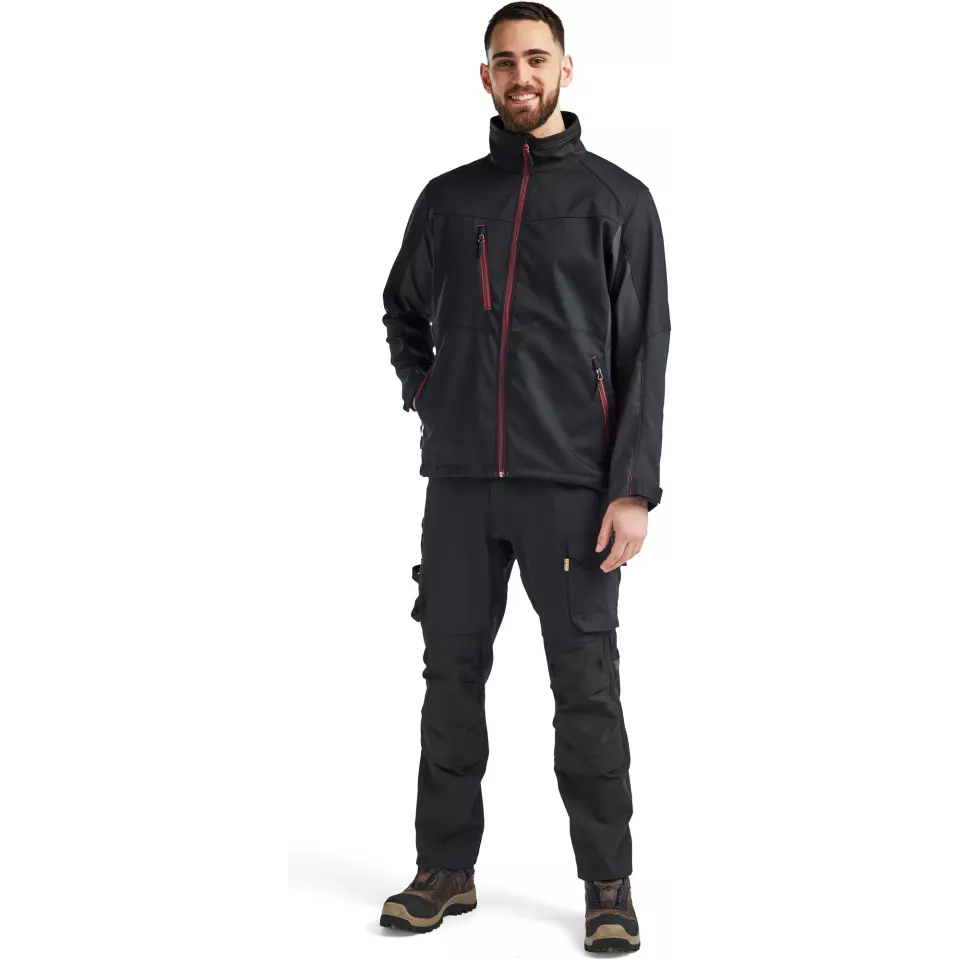 Blaklader 495025169956, Softshell Jacke, Schwarz/Rot, image 5, gallery thumbnail