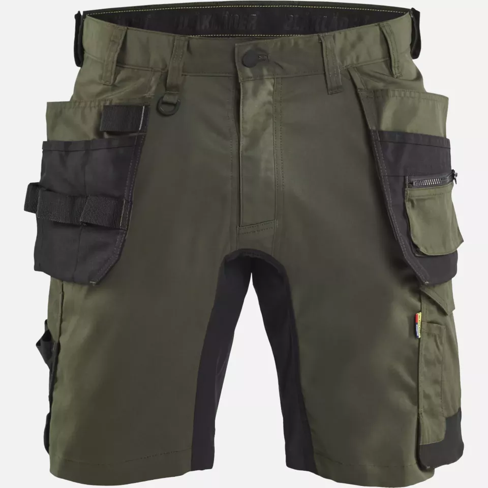 Blaklader 175218324298, Stretch Craftsman Shorts, Forest Green/Black, image 1, gallery thumbnail