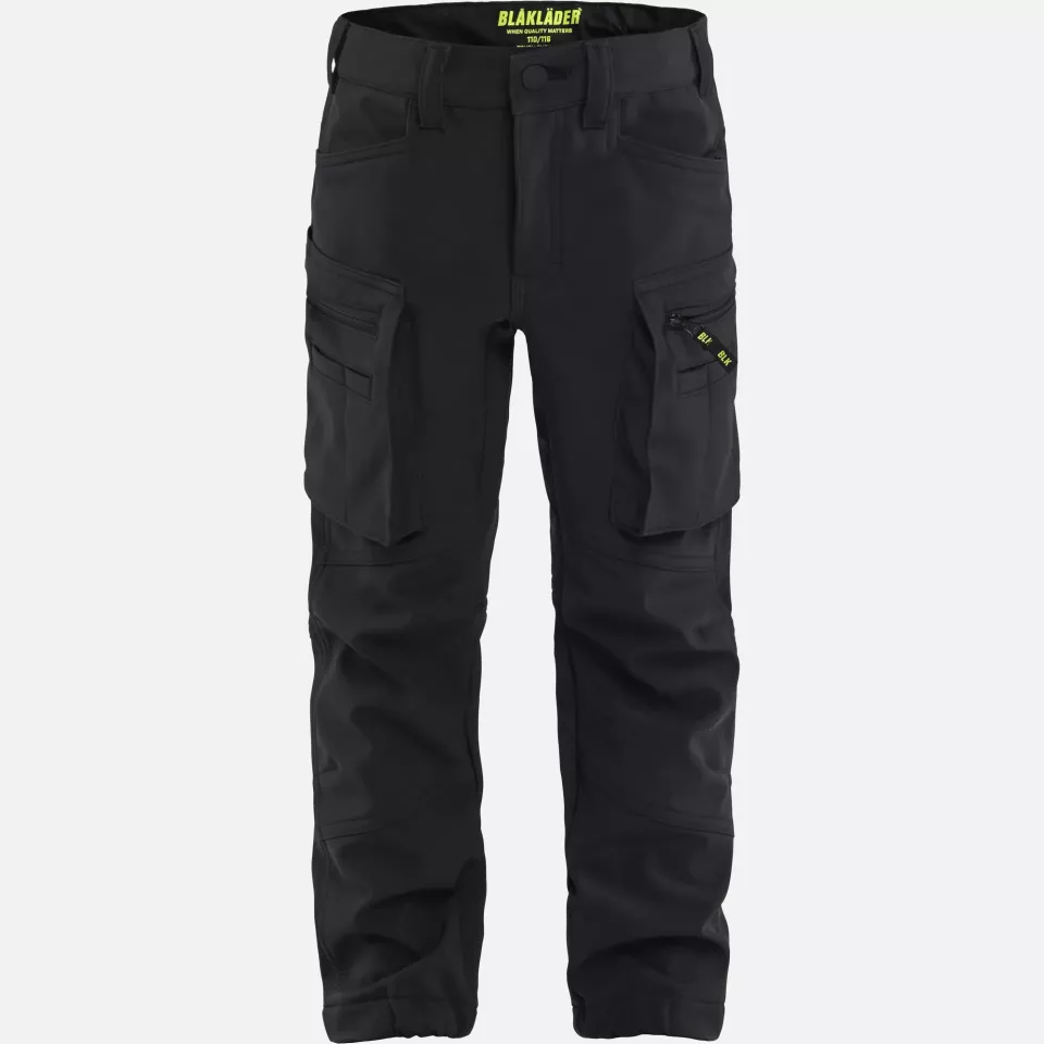Blaklader 522025139900, Children's Softshell Work Trousers, Black, image 1, gallery thumbnail