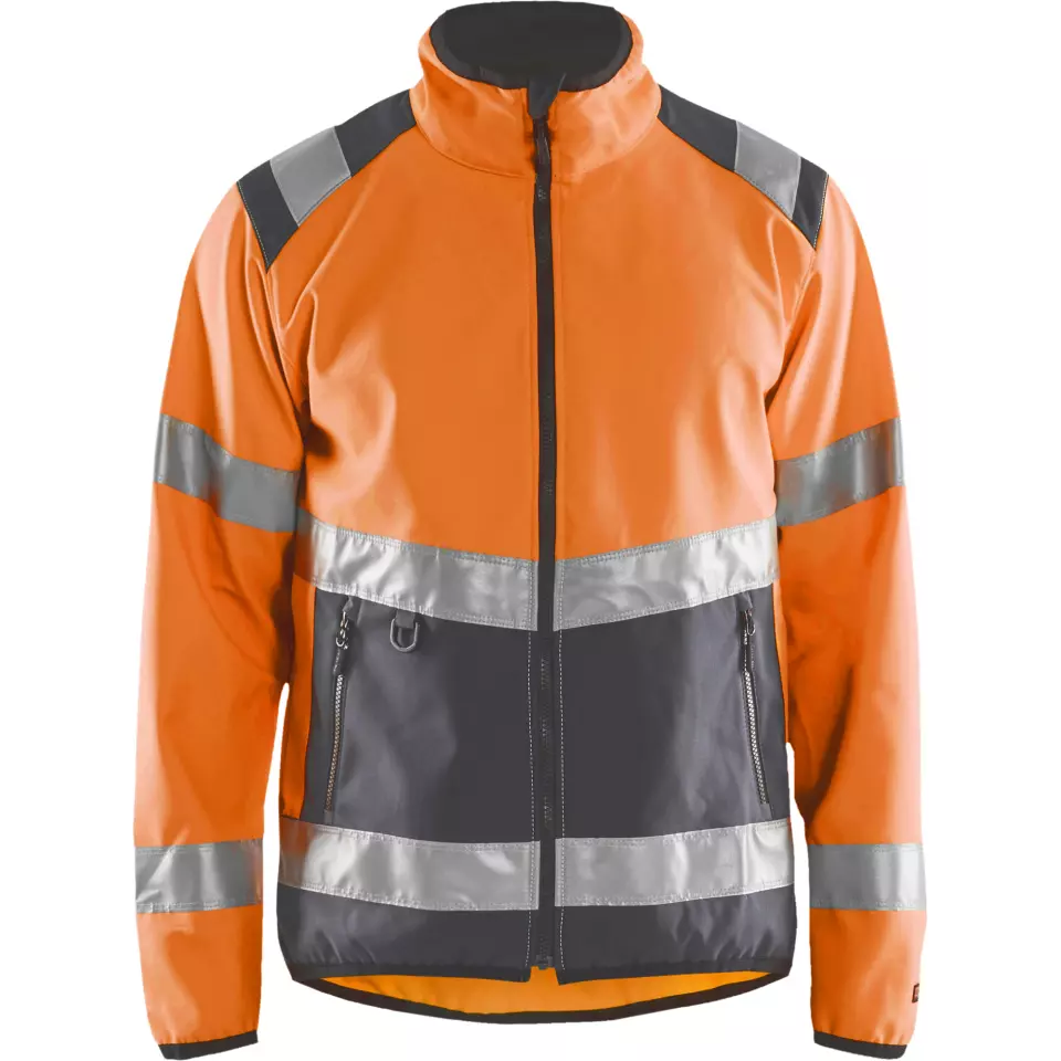 Blaklader 487725165396, High Vis Softshell Jacket, Orange/Medium Grey, image 1, gallery thumbnail