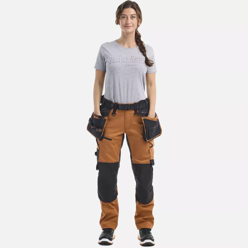 Blaklader 717011494099, STRIKER Women's Stretch Craftsman Work Trousers, Rust/Black, image 13, gallery thumbnail