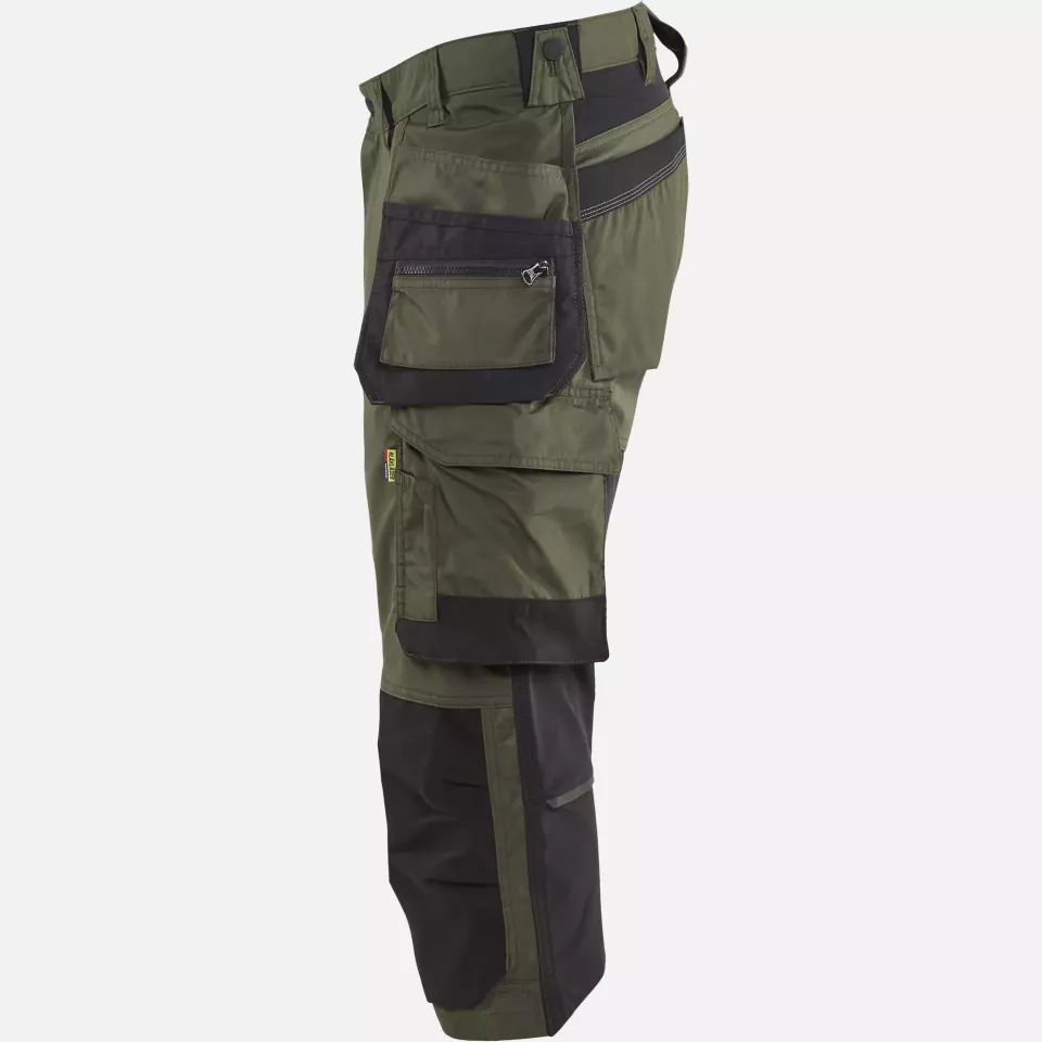 Blaklader 175418324298, Stretch Craftsman Pirate Shorts, Forest Green/Black, image 3, gallery thumbnail