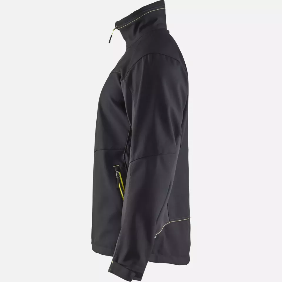 Blaklader 495025169933, Softshell Jacket, Black/Yellow, image 3, gallery thumbnail