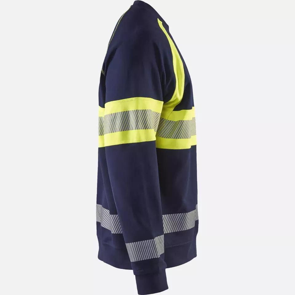 Blaklader 335911588933, High Vis Sweatshirt, Navy Blue/Yellow, image 2, gallery thumbnail