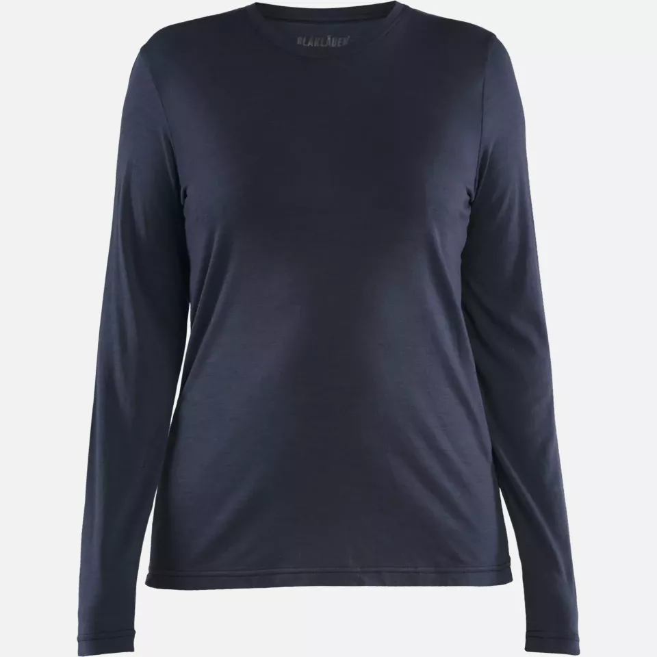 Blaklader 353917438600, Women's Merino Wool Long Sleeve Shirt, Dark Navy, image 1, gallery thumbnail