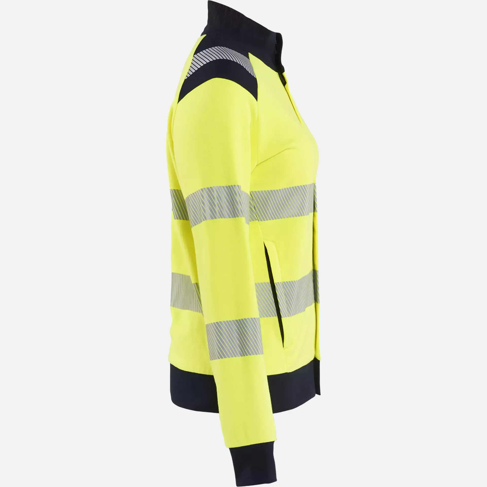 Blaklader 347117623389, Ladies Multi-Norm High Vis Sweatshirt with Zip, Yellow/Navy, image 2