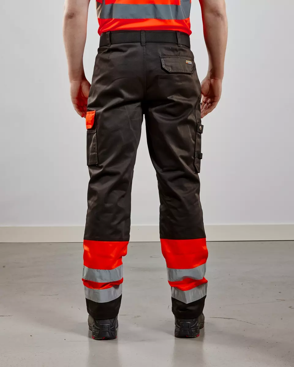 Blåkläder 158418605599, High Vis Work Pants, Red/Black, image 5, gallery thumbnail
