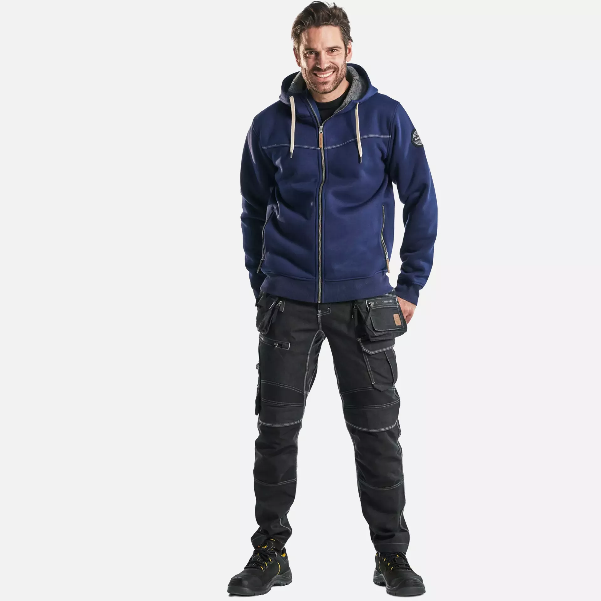 Blaklader 493325148900, Pile Lined Hooded Sweatshirt, Navy Blue, image 5