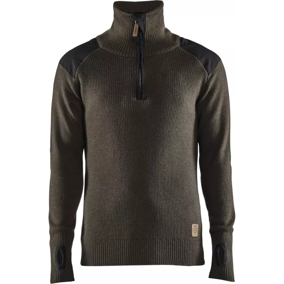 Blaklader 463010714598, Wool Sweatshirt, Dark Olive Green/Dark Grey