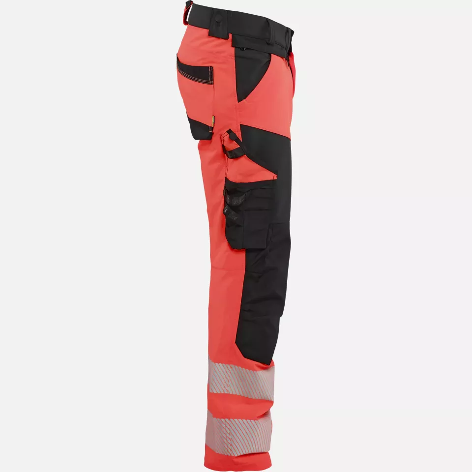 Blaklader 112416485599, Hi-Vis Work Trousers 4-Way Stretch, Hi-Vis Red/Black, image 2, gallery thumbnail